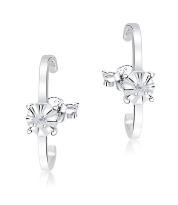 Unique Design CZ Silver Stud Earring STS-5008